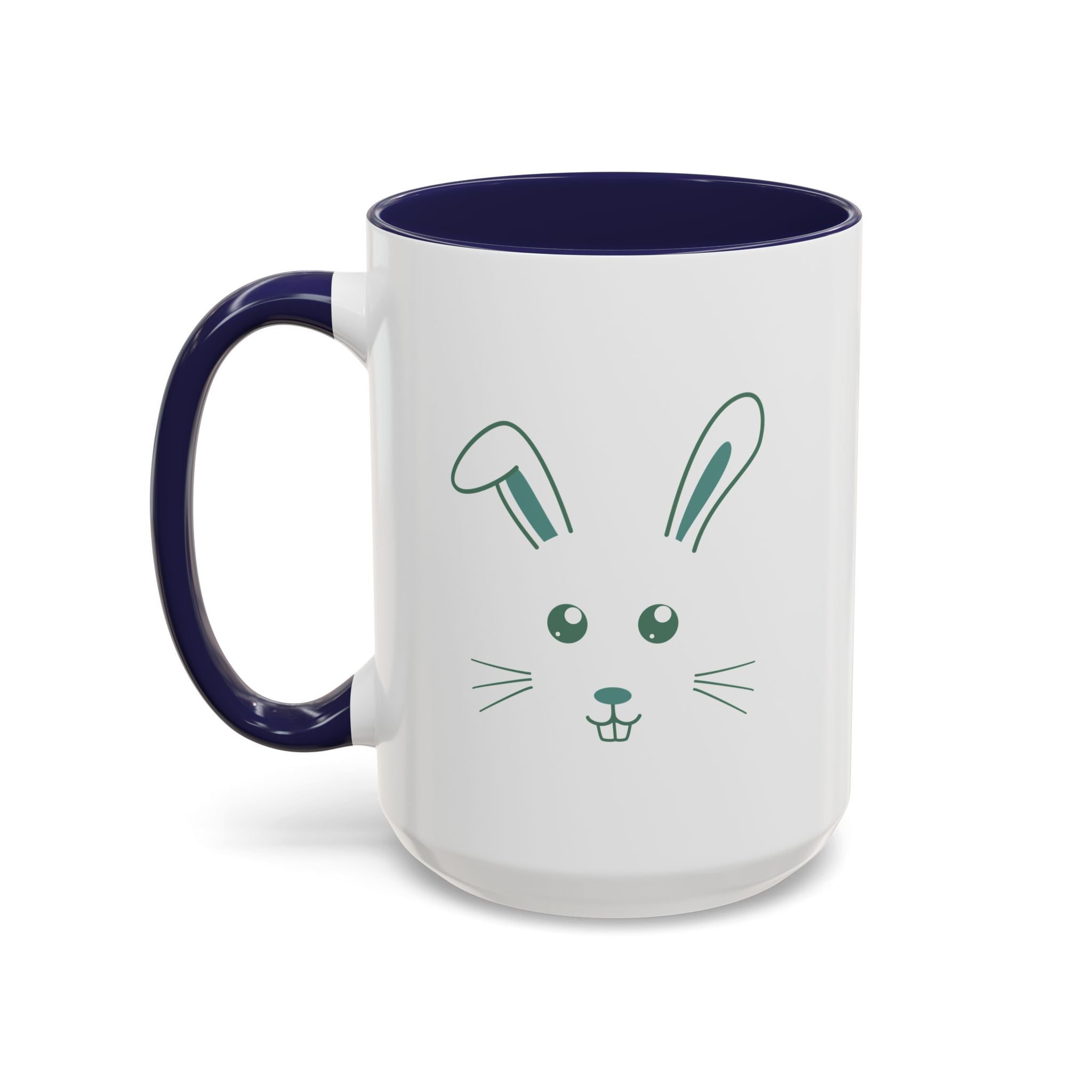 Cute Bunny Rabbit Accent Mug - 15oz / Navy