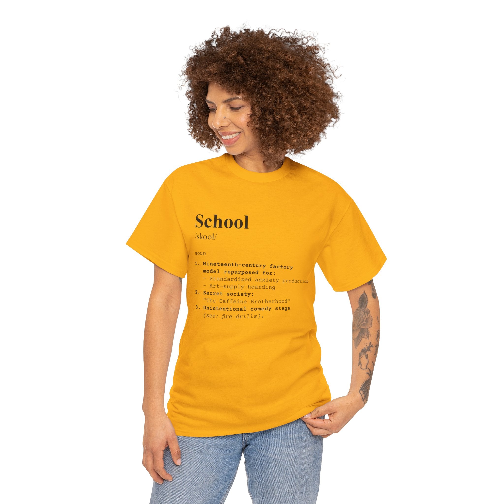 School Definition Unisex Tee Perfect for Students Teachers Casual Wear Back to School Birthday Gifts Graduation