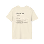 Teacher Definition T-Shirt (V5 - Back Print) - Natural / S - T-Shirt