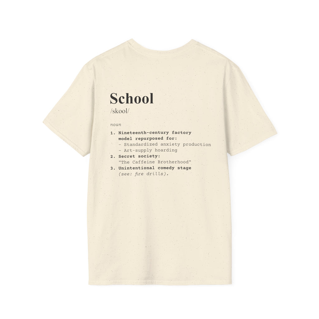 School Definition T-Shirt (V3 - Back Print) - Natural / S - T-Shirt