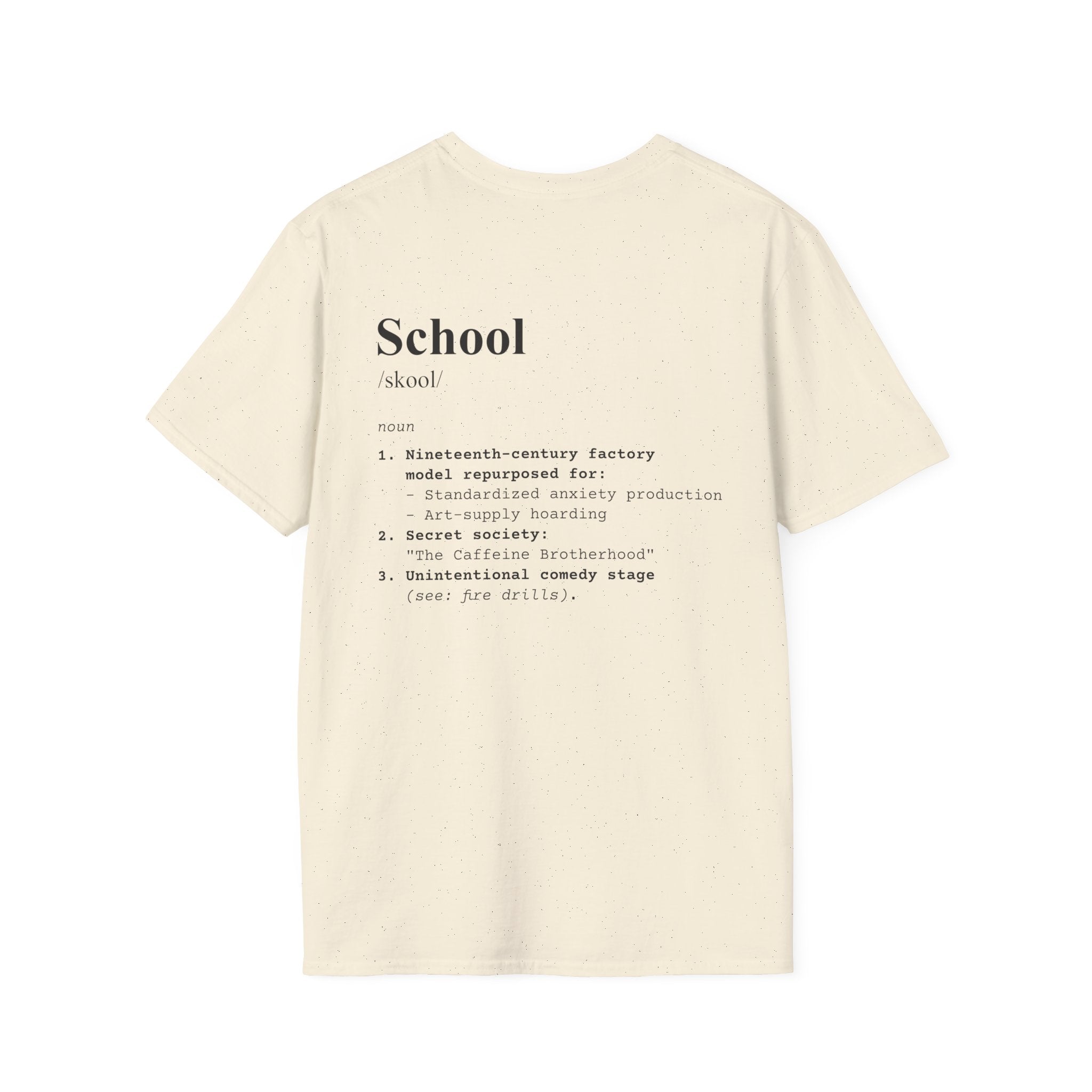 School Definition T-Shirt (V3 - Back Print) - Natural / S - T-Shirt