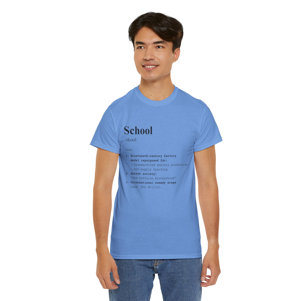 School Definition Unisex Tee Perfect for Students Teachers Casual Wear Back to School Birthday Gifts Graduation