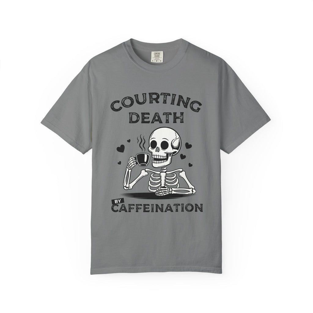 Coffee Skeleton Shirt | Humorous Caffeine Addict Tee - Grey / S - T-Shirt