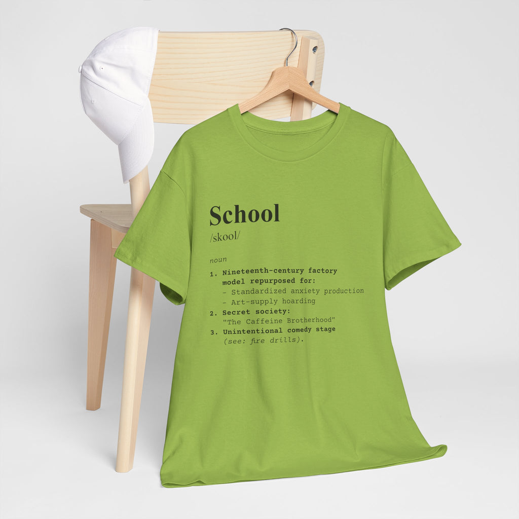 School Definition Unisex Tee Perfect for Students Teachers Casual Wear Back to School Birthday Gifts Graduation