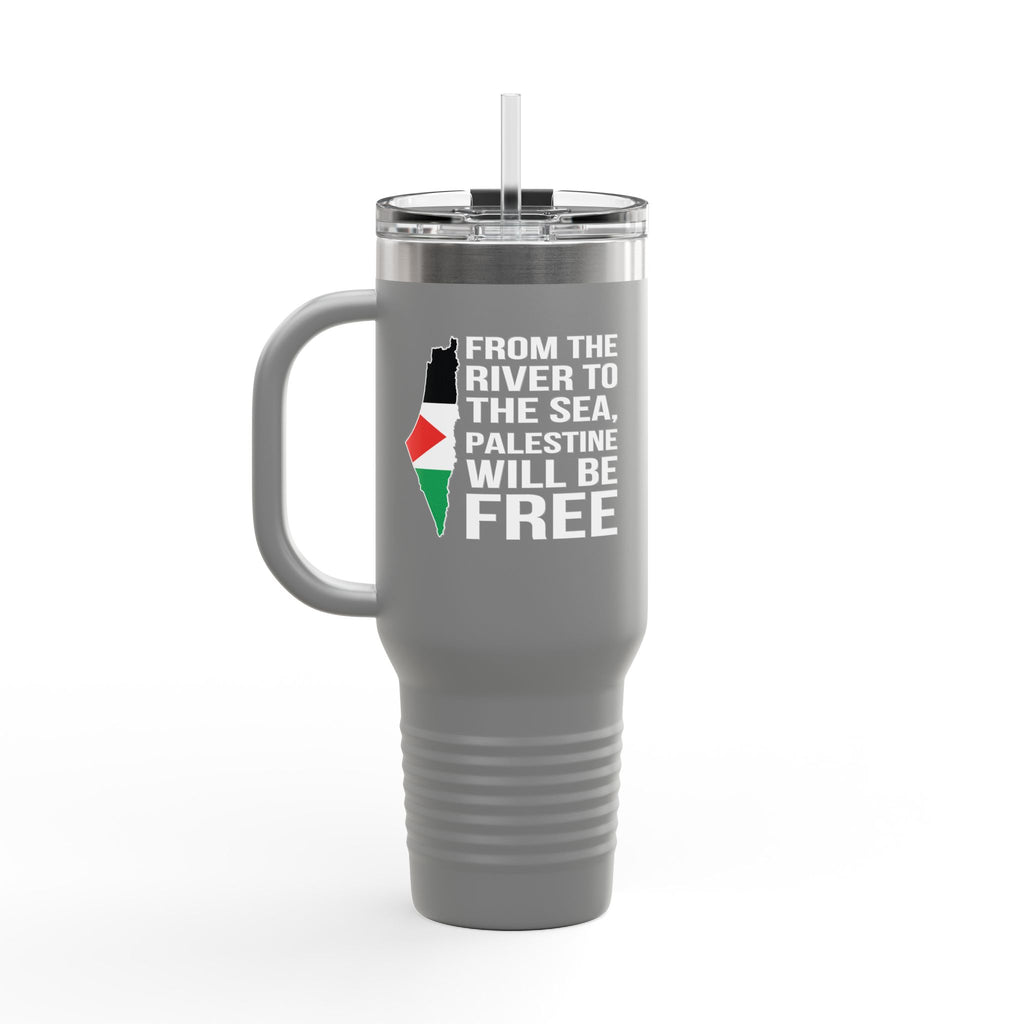 Palestine Freedom Insulated Travel Mug - 40oz / Dark Gray