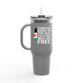 Palestine Freedom Insulated Travel Mug - 40oz / Dark Gray