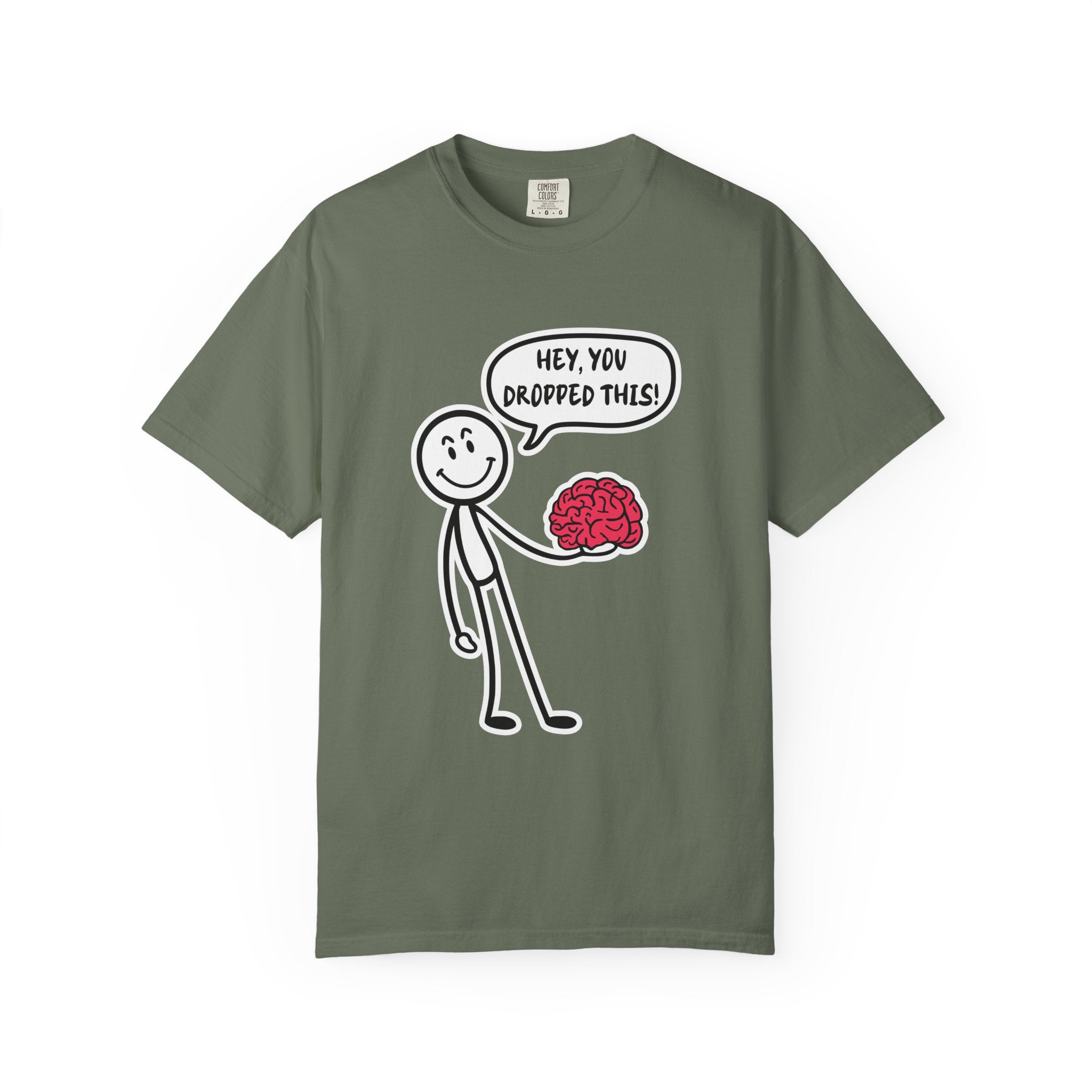 Brainy Humor Graphic Tee | Funny Nerdy Gift Idea - Moss / S - T-Shirt