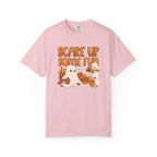 Funny Halloween Ghost T-Shirt: Spooky Pumpkin Design with ’Scare Up Some Fun’ Quote - T-Shirt