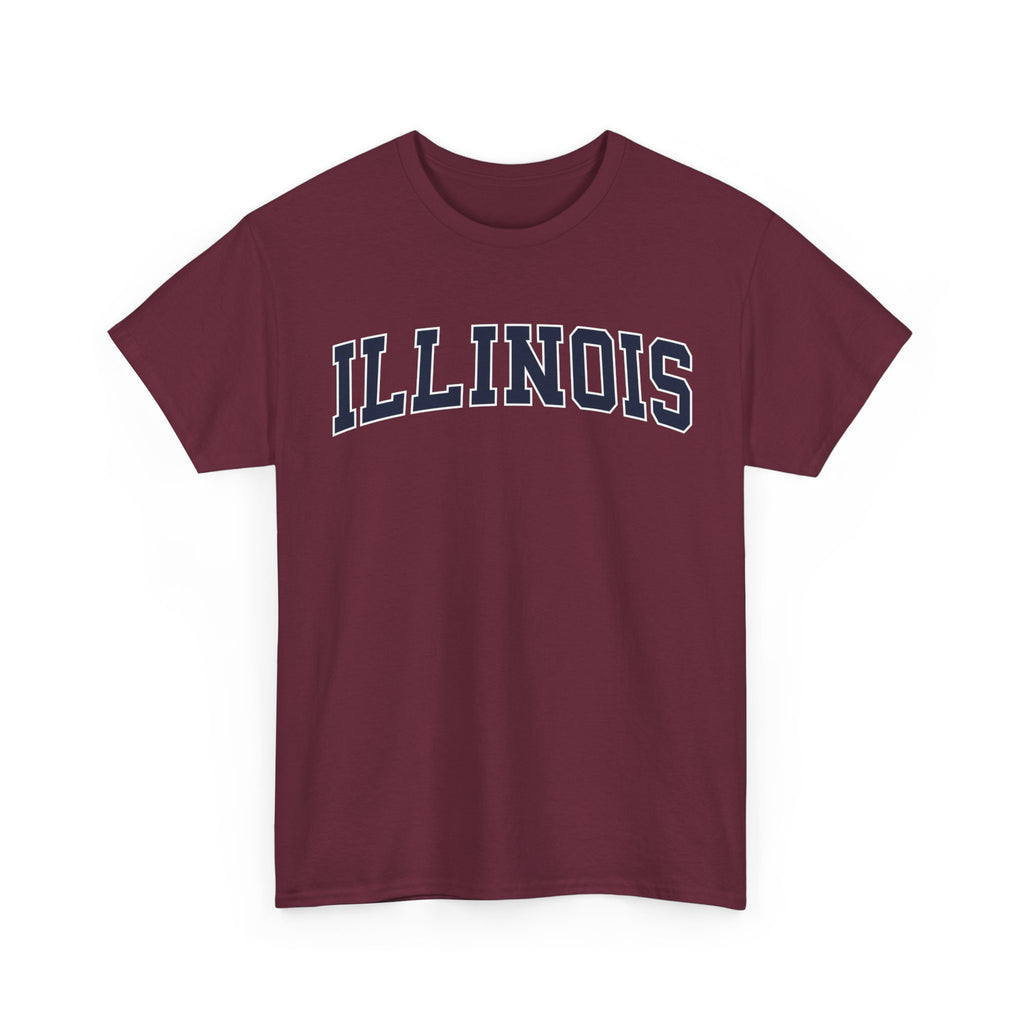 Illinois Vintage Varsity Unisex T-shirt - Maroon / S - T-Shirt
