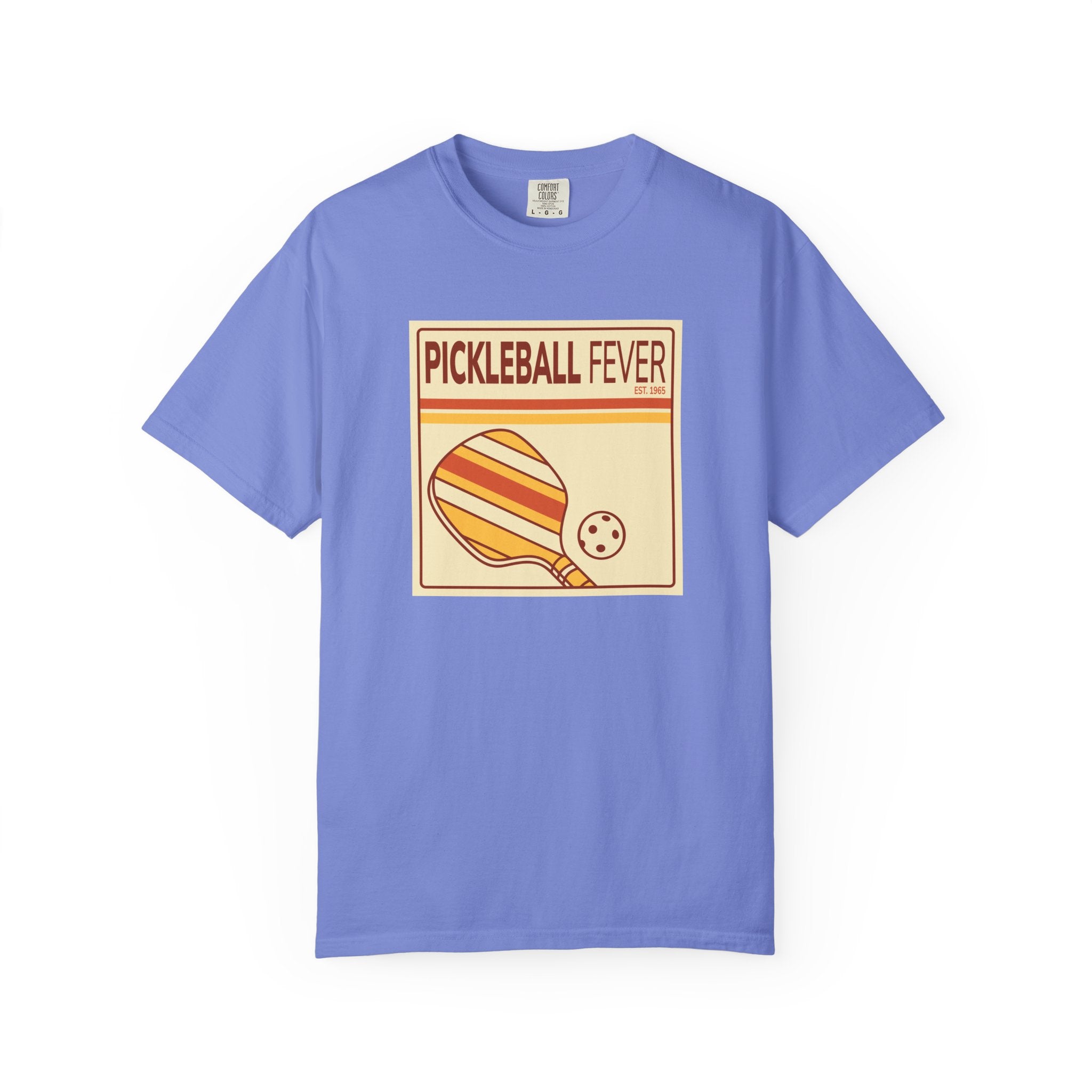 Pickleball Fever T-Shirt - Retro Graphic Unisex Tee for Players & Fans - Flo Blue / S