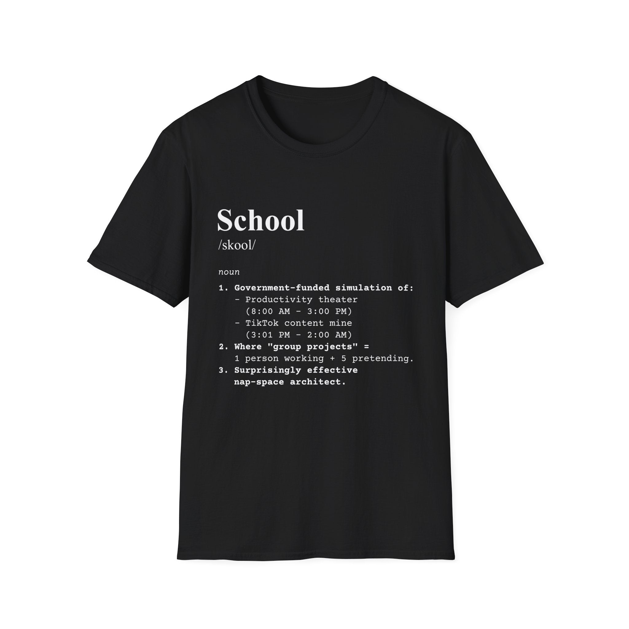 School Definition T-Shirt (V1) - Black / S - T-Shirt
