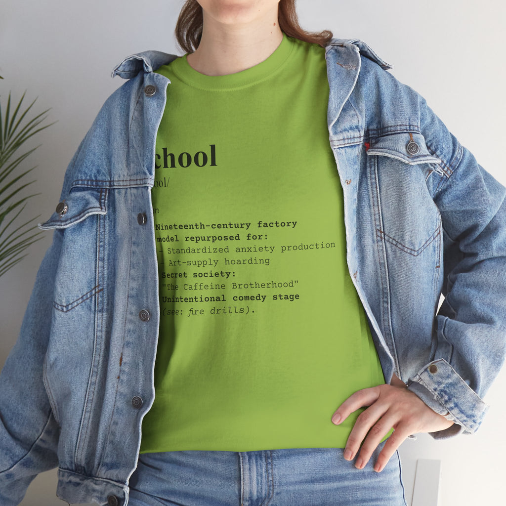School Definition Unisex Tee Perfect for Students Teachers Casual Wear Back to School Birthday Gifts Graduation