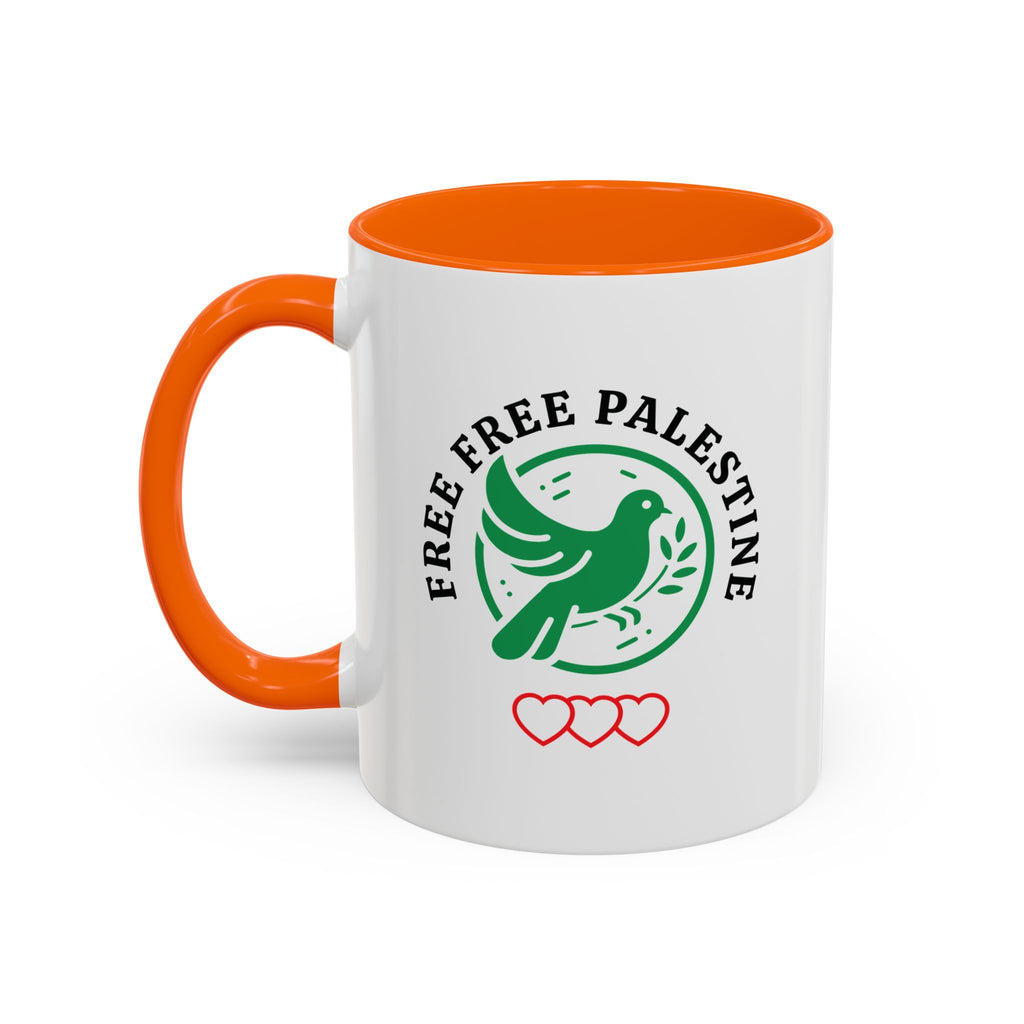 Free Palestine Accent Coffee Mug - 11oz / Orange