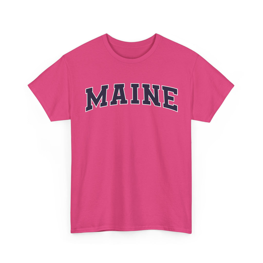 Maine Vintage Varsity Unisex T-shirt - Heliconia / S - T-Shirt