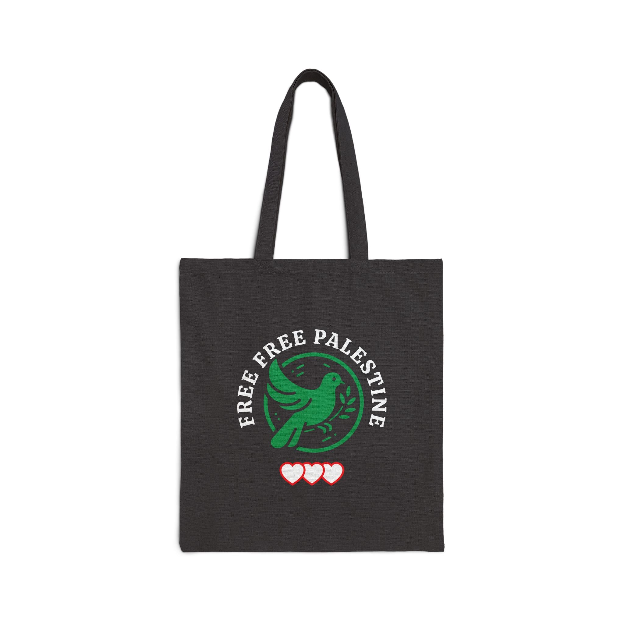 Free Palestine Cotton Canvas Tote Bag - Black / 15’’ x 16’’ - Bags