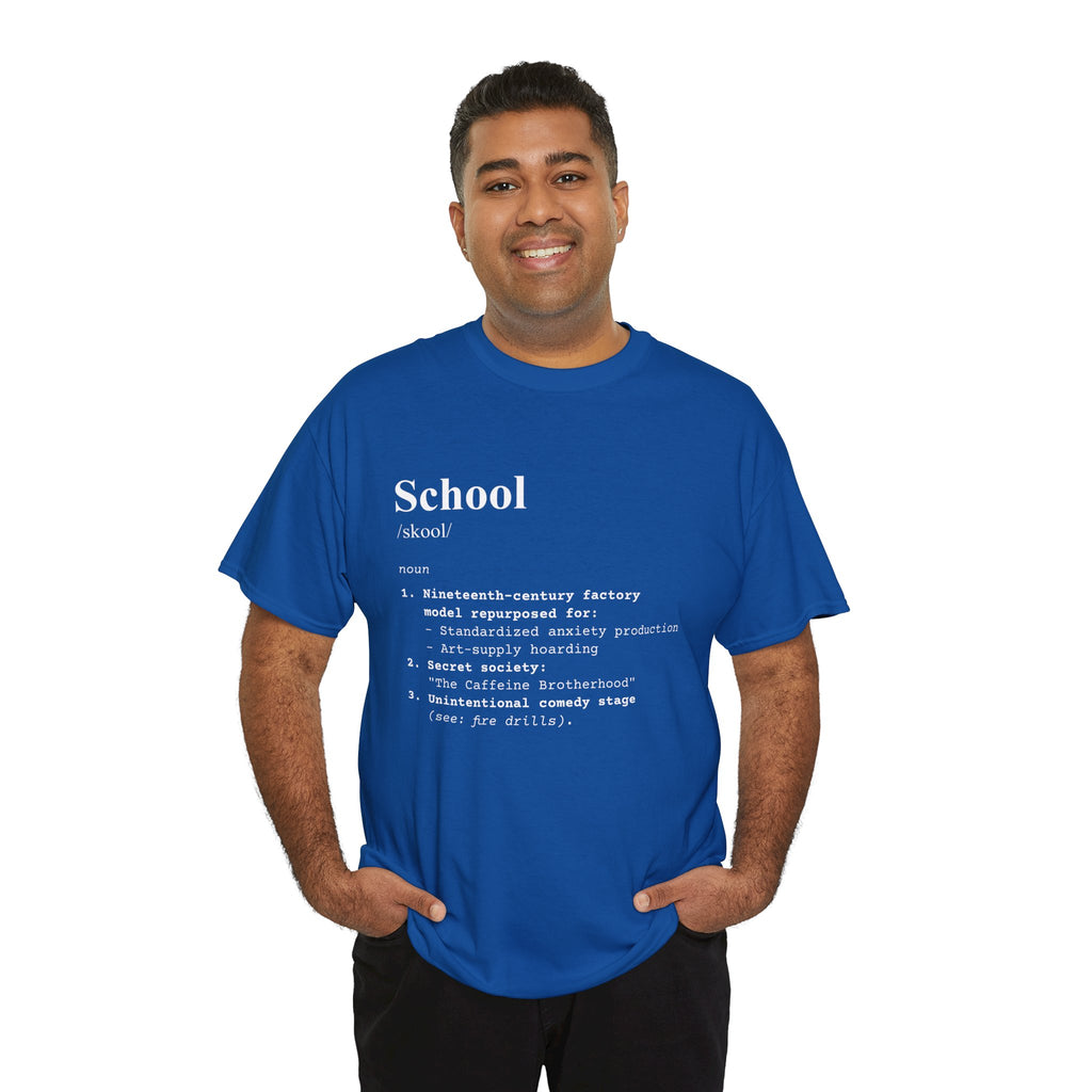 School Definition Unisex Tee Perfect for Students Teachers Casual Wear Back to School Birthday Gifts Graduation