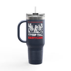 Stop the Genocide Insulated Travel Mug - 40oz / Navy Blue