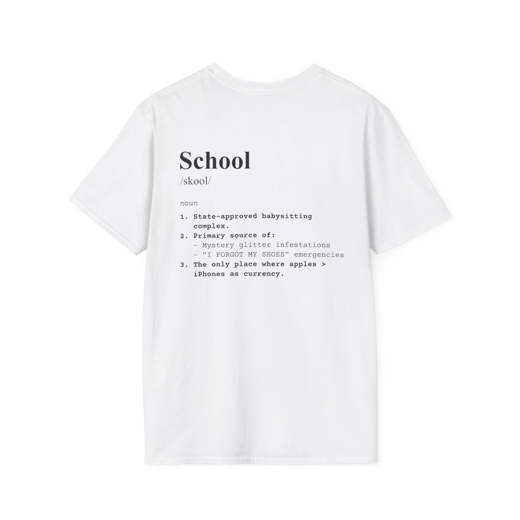 School Definition T-Shirt (V2 - Back Print) - White / S - T-Shirt