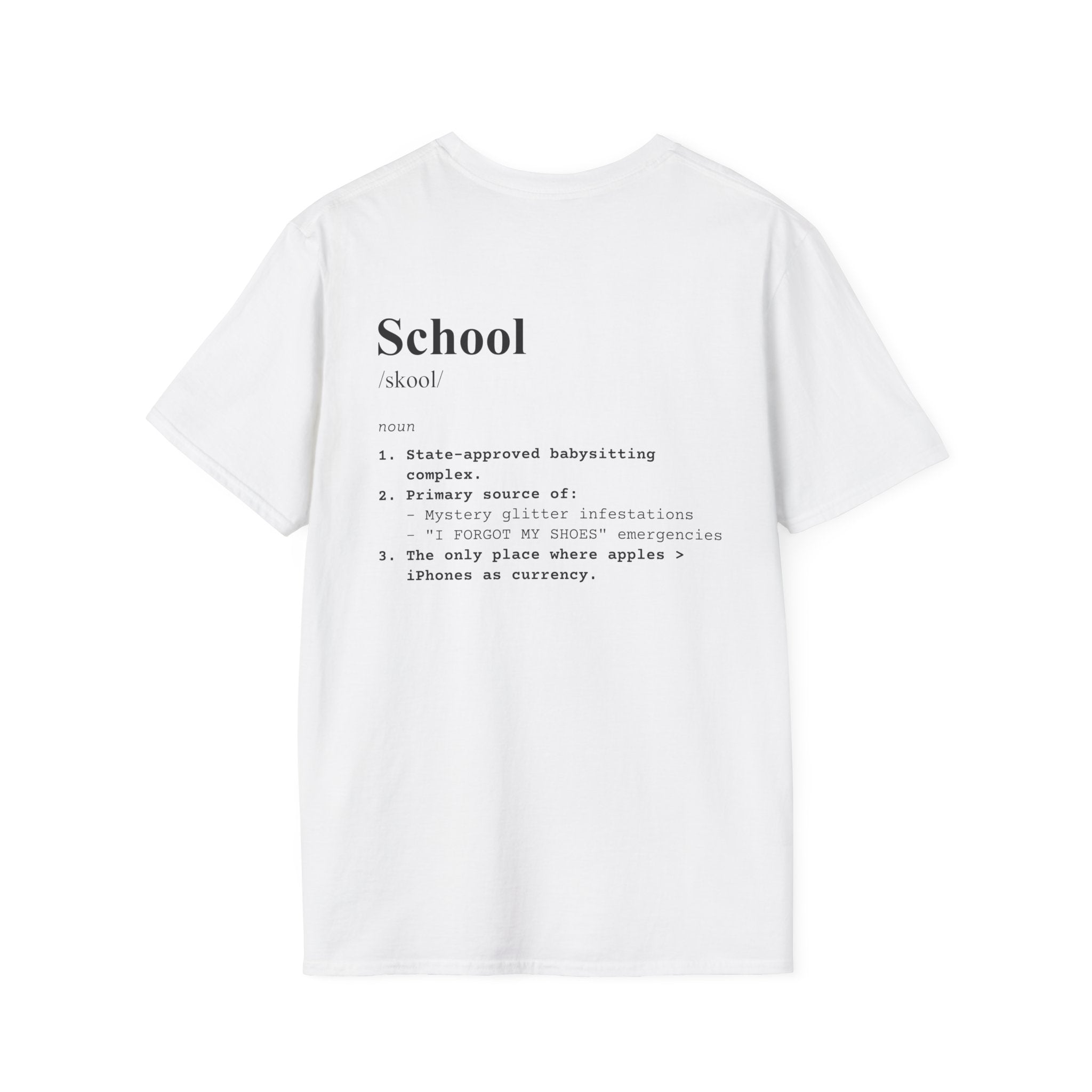School Definition T-Shirt (V2 - Back Print) - White / S - T-Shirt