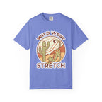 Cat Cowboy Yoga T-Shirt | Wild West Adventure Graphic Tee - Flo Blue / S
