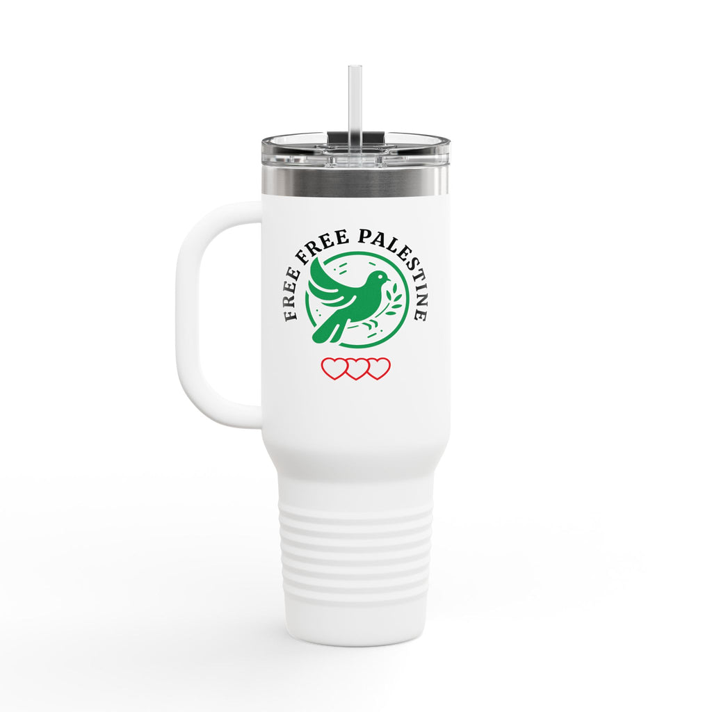 Free Palestine Insulated Travel Mug - 40oz / White