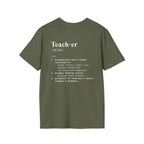 Teacher Definition T-Shirt (V2 - Back Print) - Military Green / S - T-Shirt