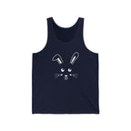 Cute Bunny Face Unisex Jersey Tank Top - XS / Navy - Tank Top