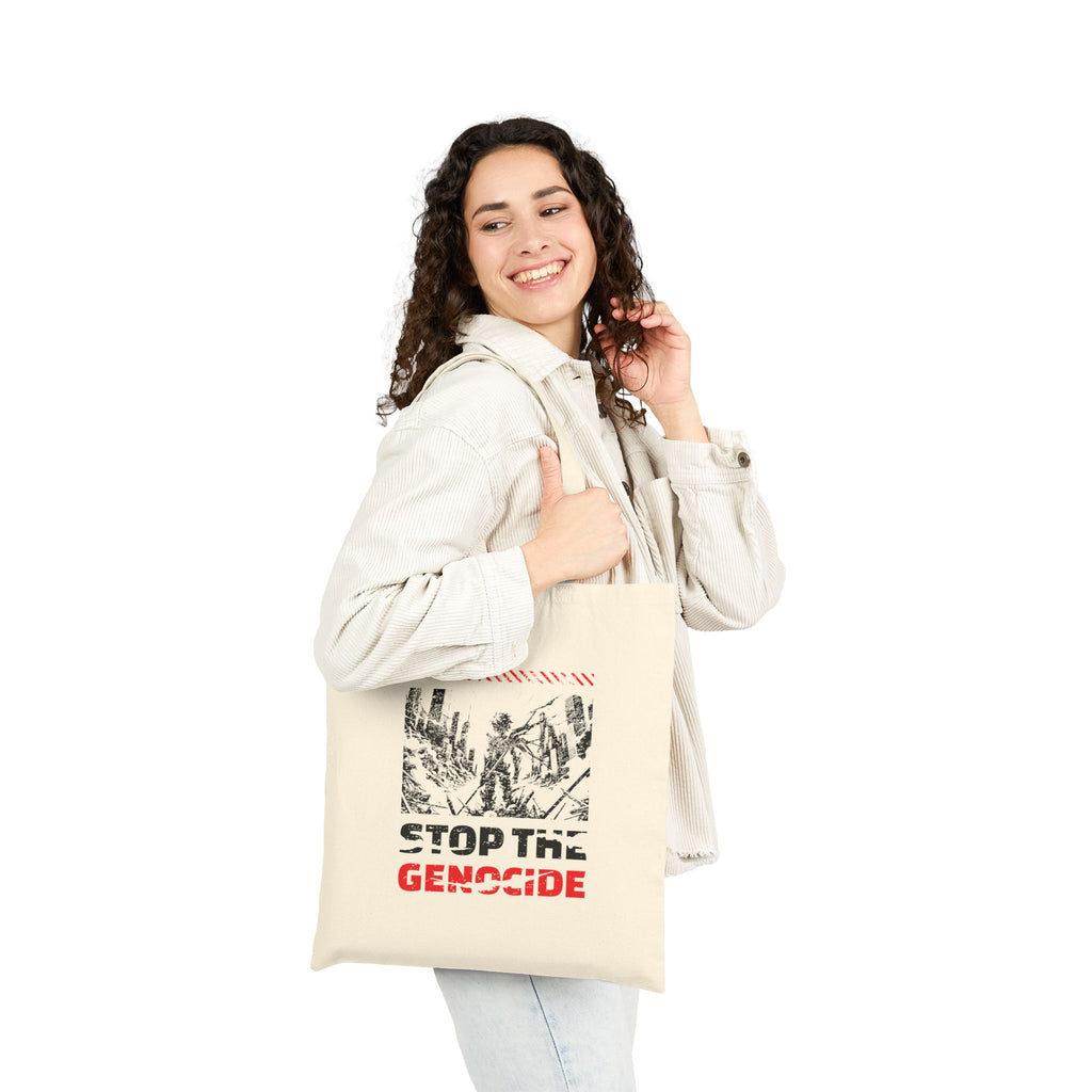 Stop the Genocide Cotton Canvas Tote Bag - Bags