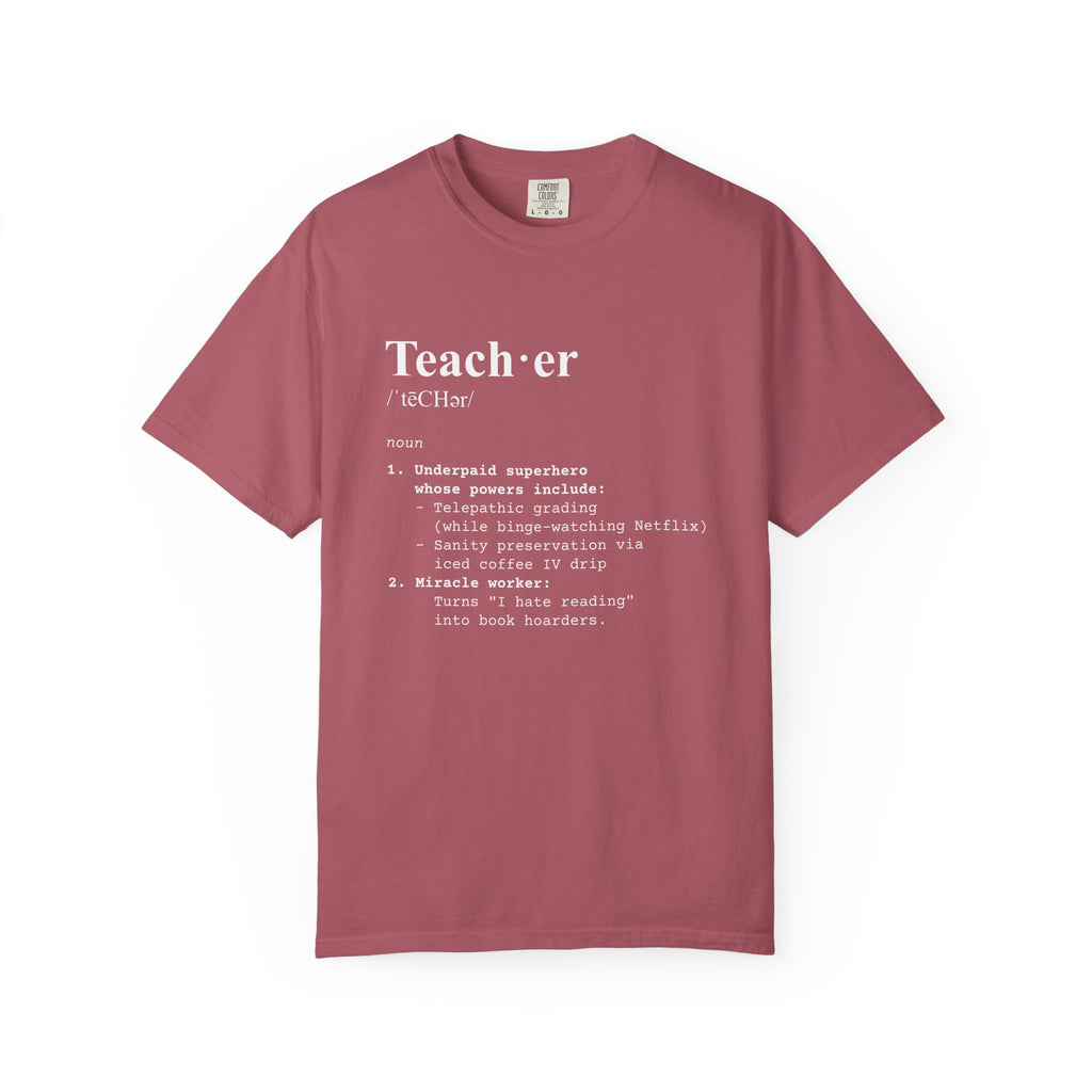 Teacher Definition T-Shirt (V1) - Crimson / S - T-Shirt