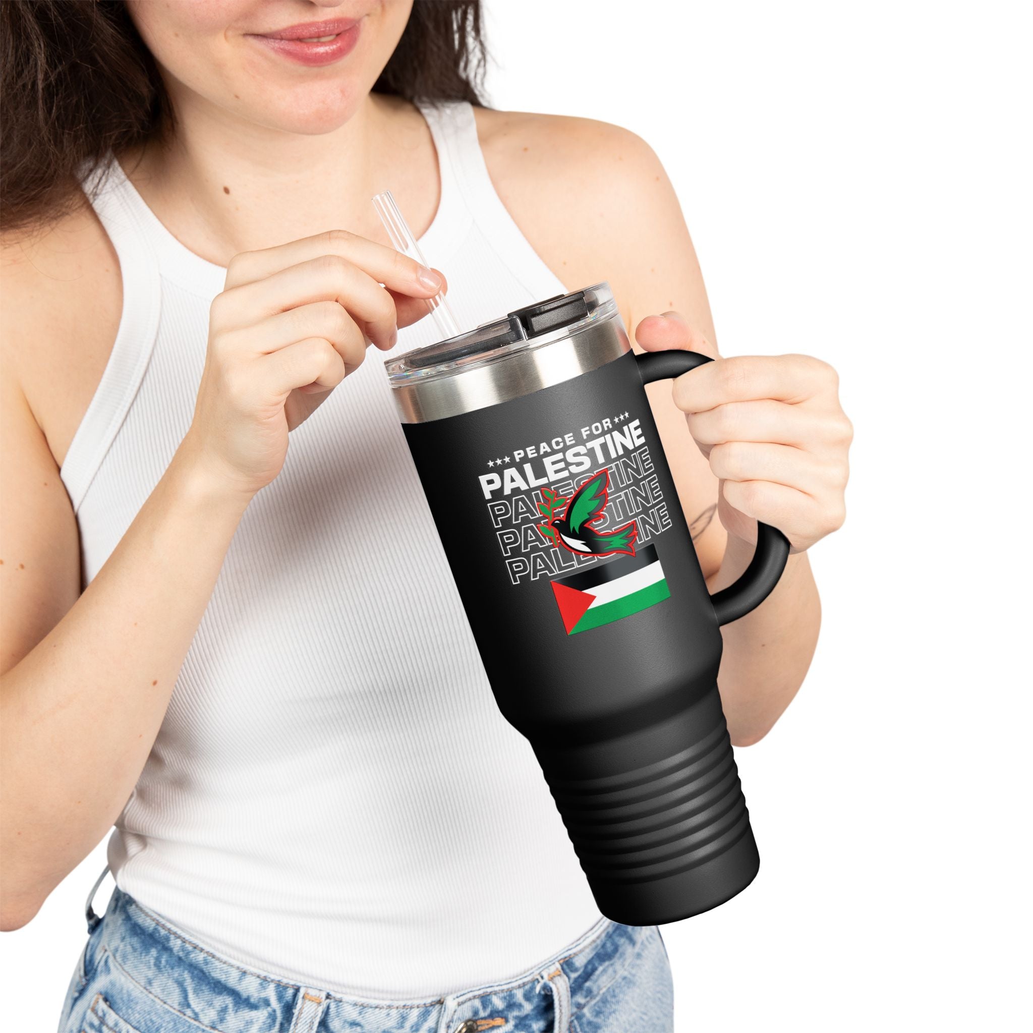 Peace for Palestine Insulated Travel Mug
