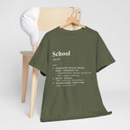 School Definition Unisex Tee Perfect for Students Teachers Casual Wear Back to School Birthday Gifts Graduation