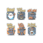 Cute Halloween Cat Stickers - Kiss-Cut Vinyl Decals for Laptops Water Bottles & Journals (Waterproof Glossy) - 4’’ ×