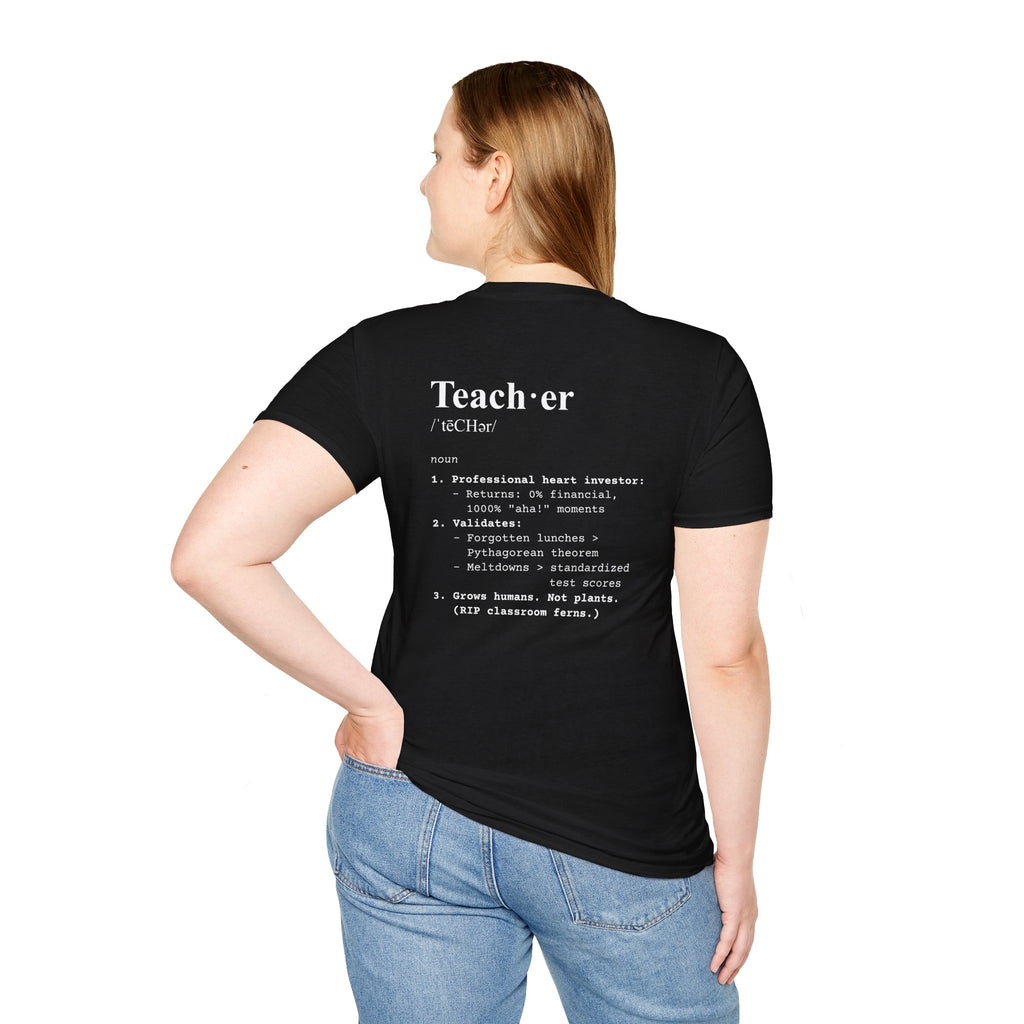 Teacher Definition T-Shirt (V4 - Back Print) - T-Shirt