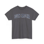 Charcoal t-shirt with 'South Carolina' text on a white background