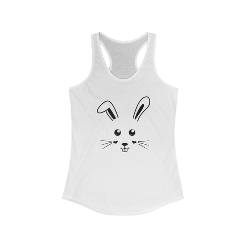 Cute Bunny Racerback Tank Top for Women - XS / Solid White - Tank Top