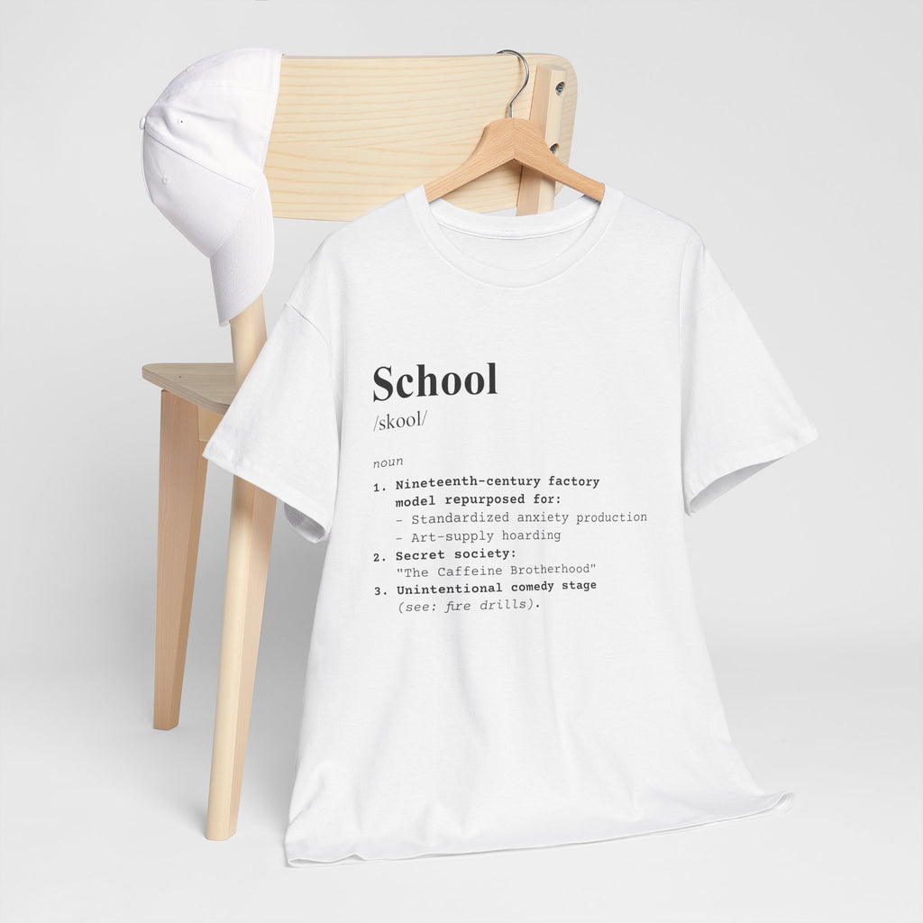 School Definition Unisex Tee Perfect for Students Teachers Casual Wear Back to School Birthday Gifts Graduation