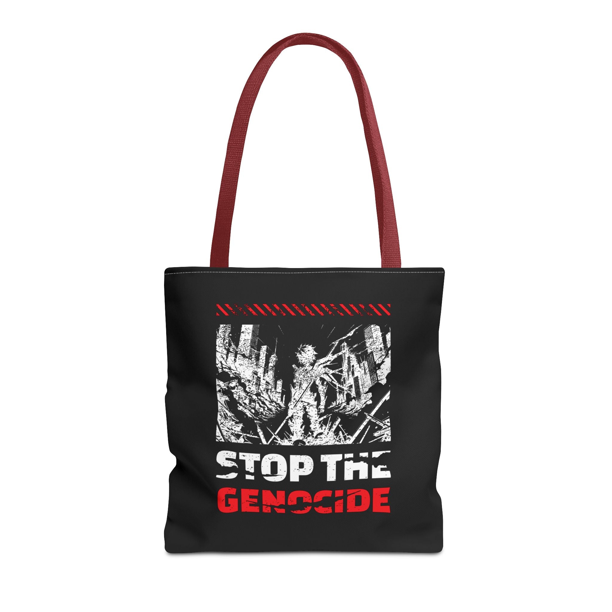 Stop the Genocide Tote Bag - 16’’ × / Red - Bags