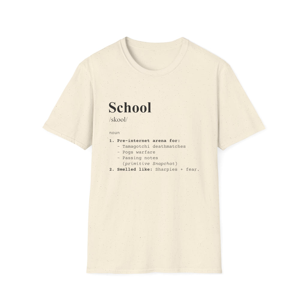 School Definition T-Shirt (V4) - Natural / S - T-Shirt