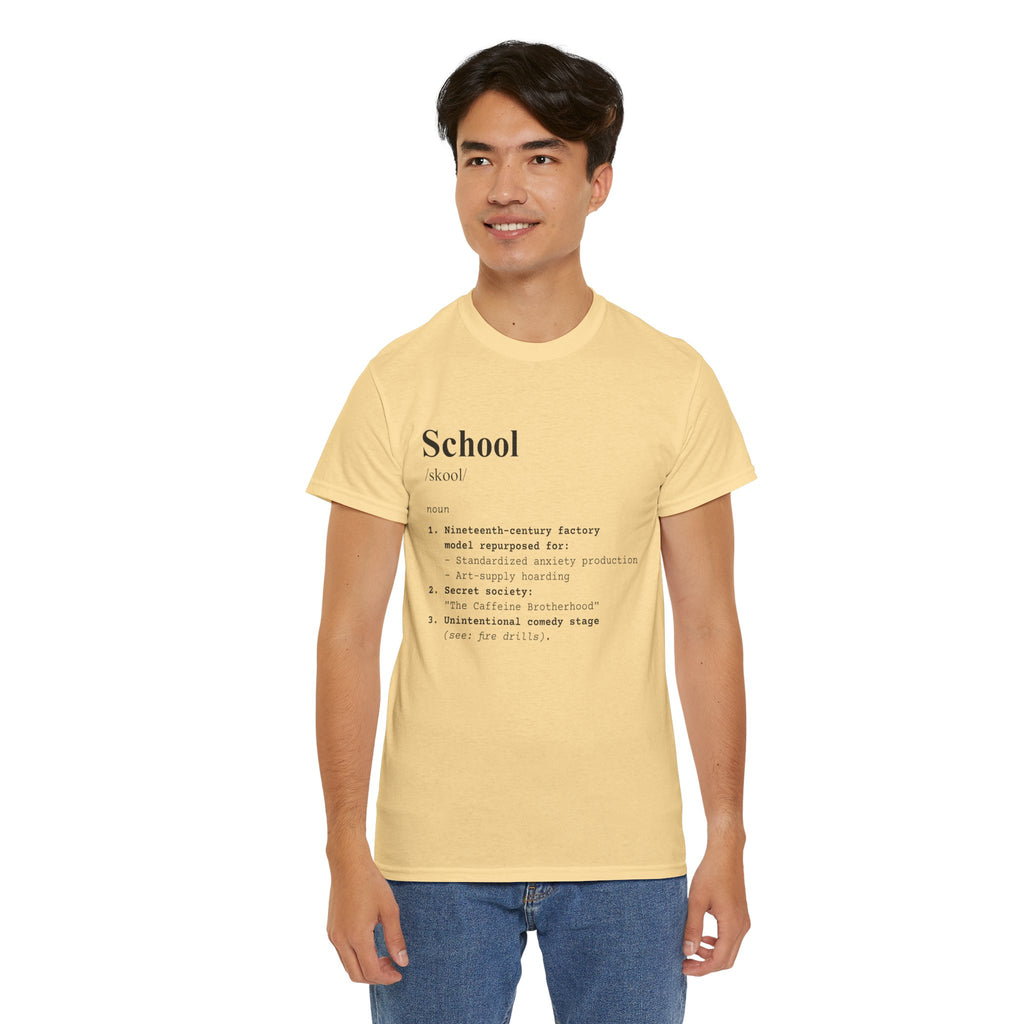 School Definition Unisex Tee Perfect for Students Teachers Casual Wear Back to School Birthday Gifts Graduation
