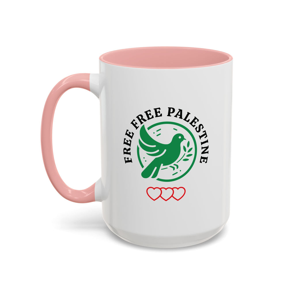 Free Palestine Accent Coffee Mug - 15oz / Pink