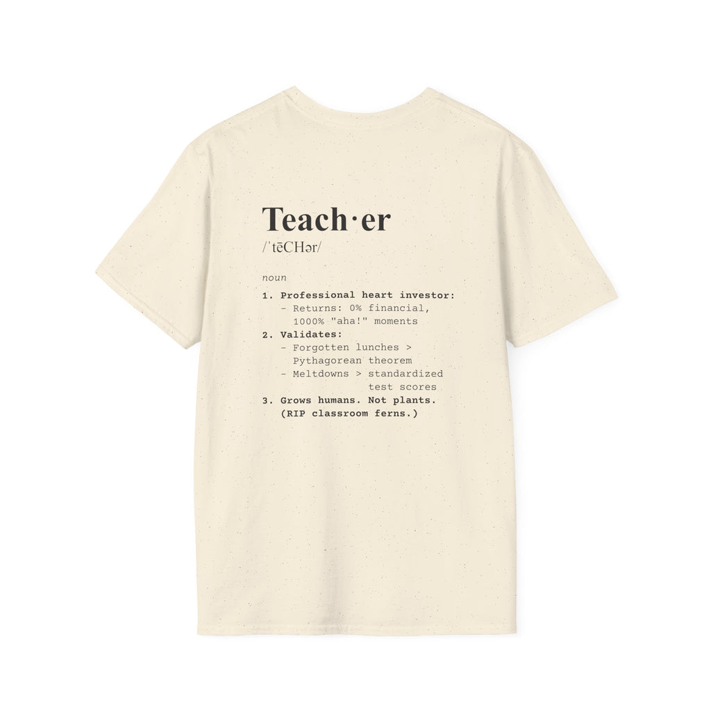 Teacher Definition T-Shirt (V4 - Back Print) - Natural / S - T-Shirt