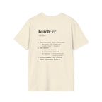 Teacher Definition T-Shirt (V4 - Back Print) - Natural / S - T-Shirt