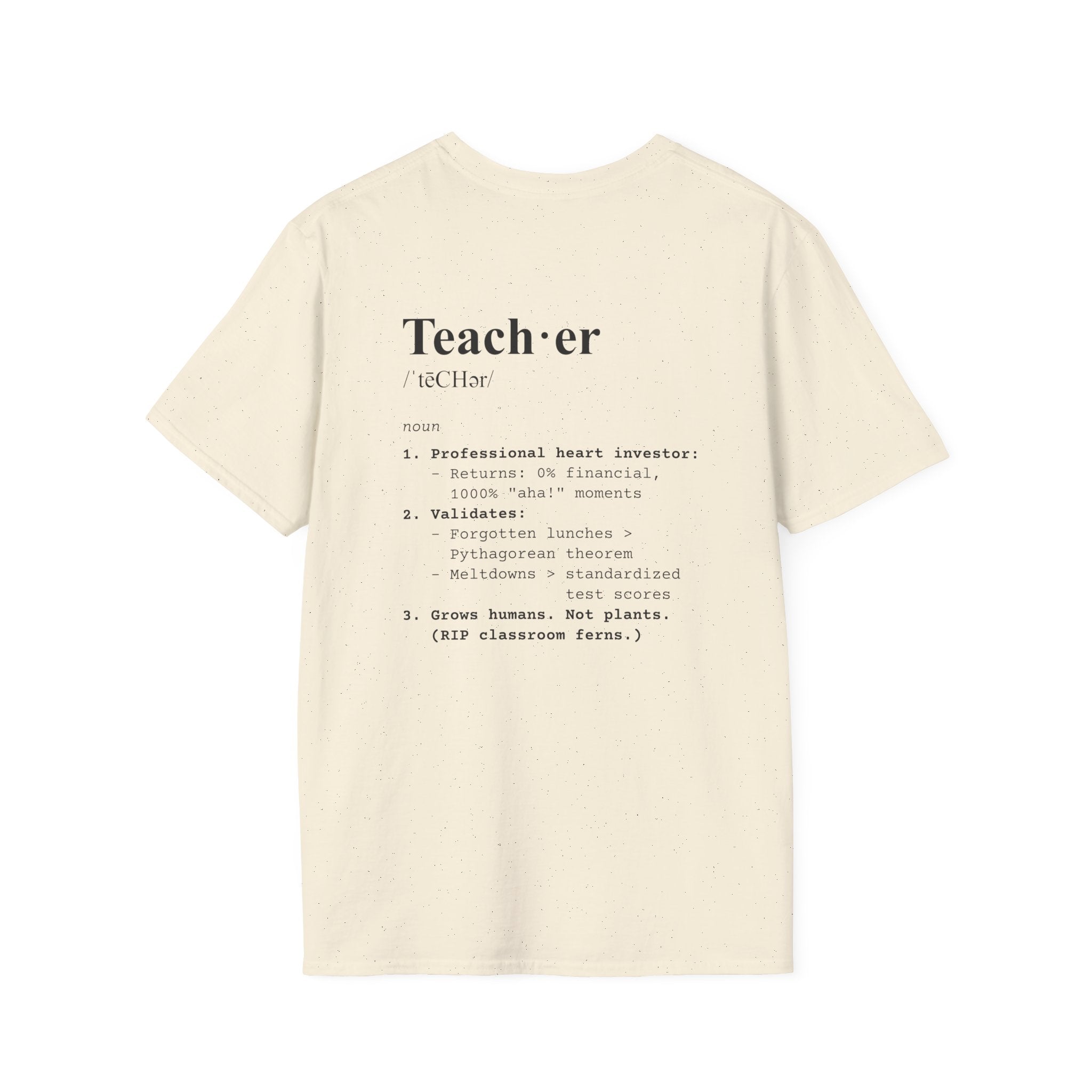Teacher Definition T-Shirt (V4 - Back Print) - Natural / S - T-Shirt