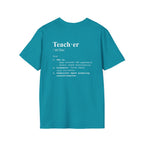 Teacher Definition T-Shirt (V5 - Back Print) - Tropical Blue / S - T-Shirt