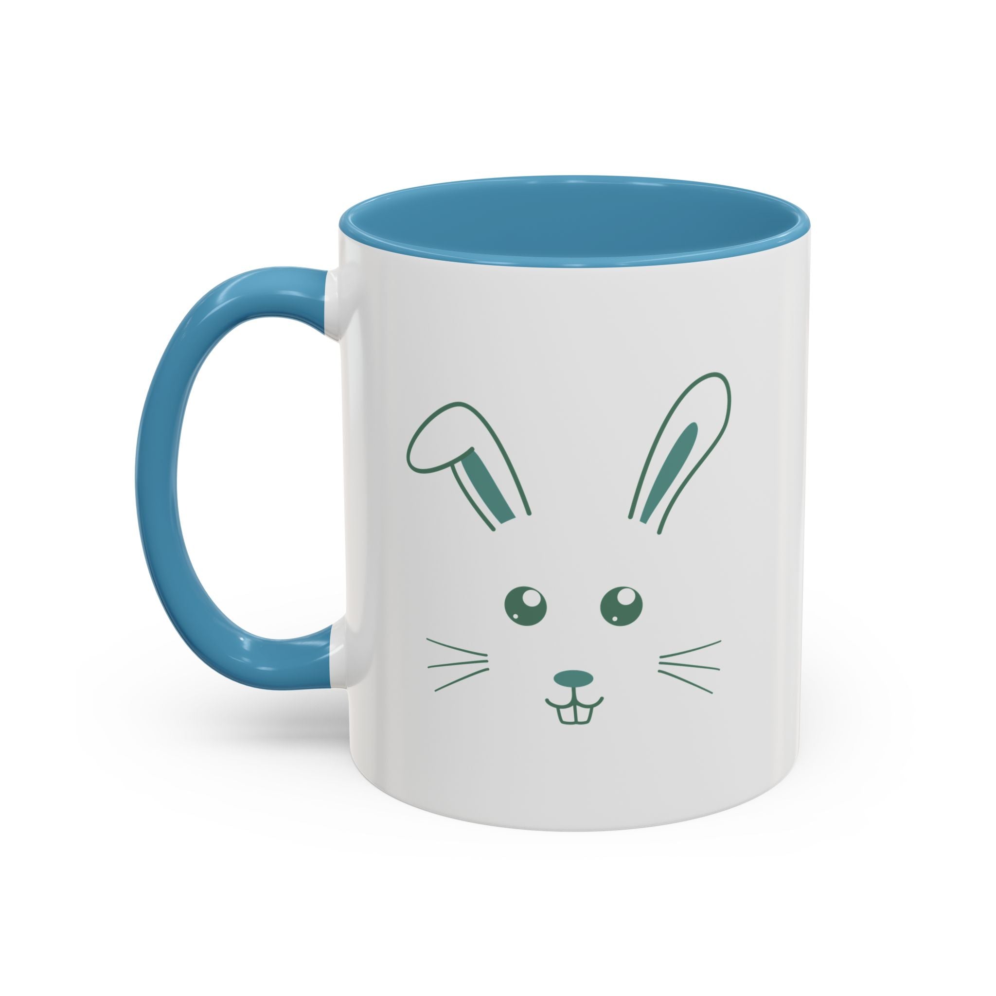 Cute Bunny Rabbit Accent Mug - 11oz / Light Blue