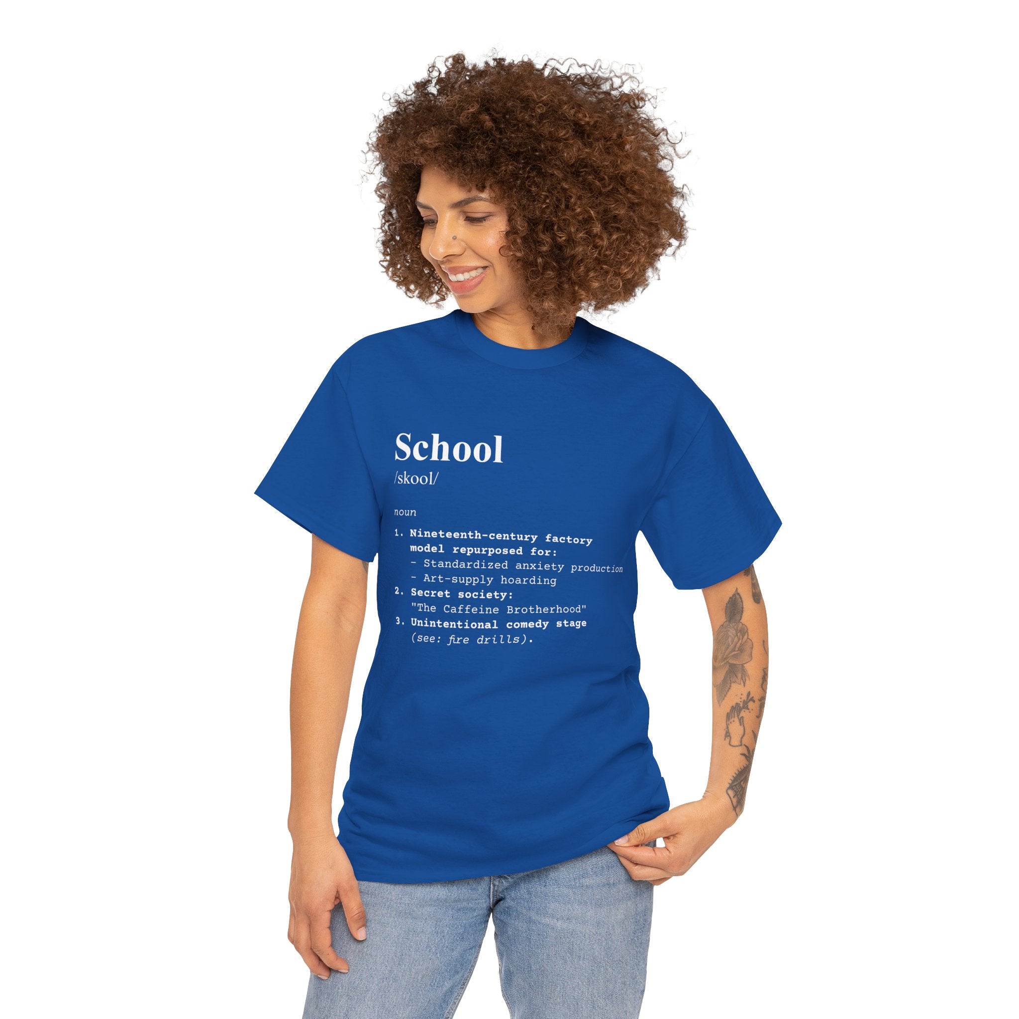 School Definition Unisex Tee Perfect for Students Teachers Casual Wear Back to School Birthday Gifts Graduation