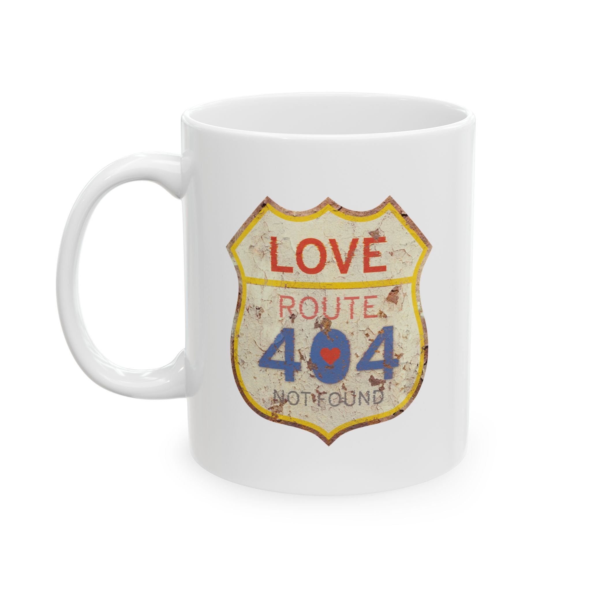 Vintage ’Love Route 404 Not Found’ Ceramic Mug 11oz & 15oz