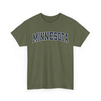 Green t-shirt with 'MINNESOTA' text on a white background