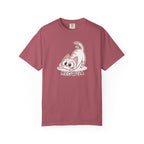 ’Meowga’ Cat Yoga T-Shirt | Cute Kitten Stretch Pose Graphic Tee - Crimson / S