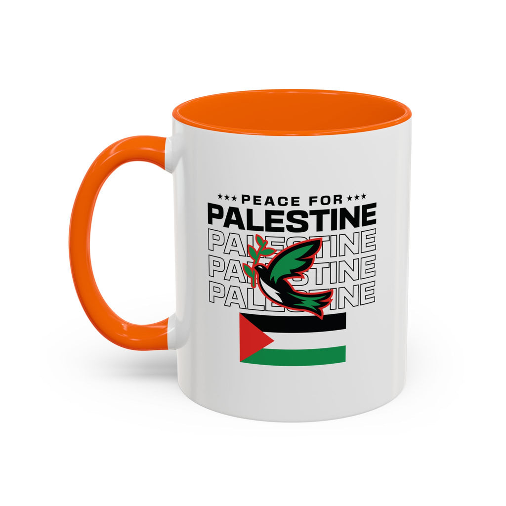 Peace for Palestine Accent Coffee Mug - 11oz / Orange
